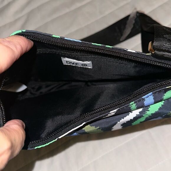 DVF x Target Black Green White Disco Zebra Nylon Utility Crossbody Bag - Picture 11 of 11